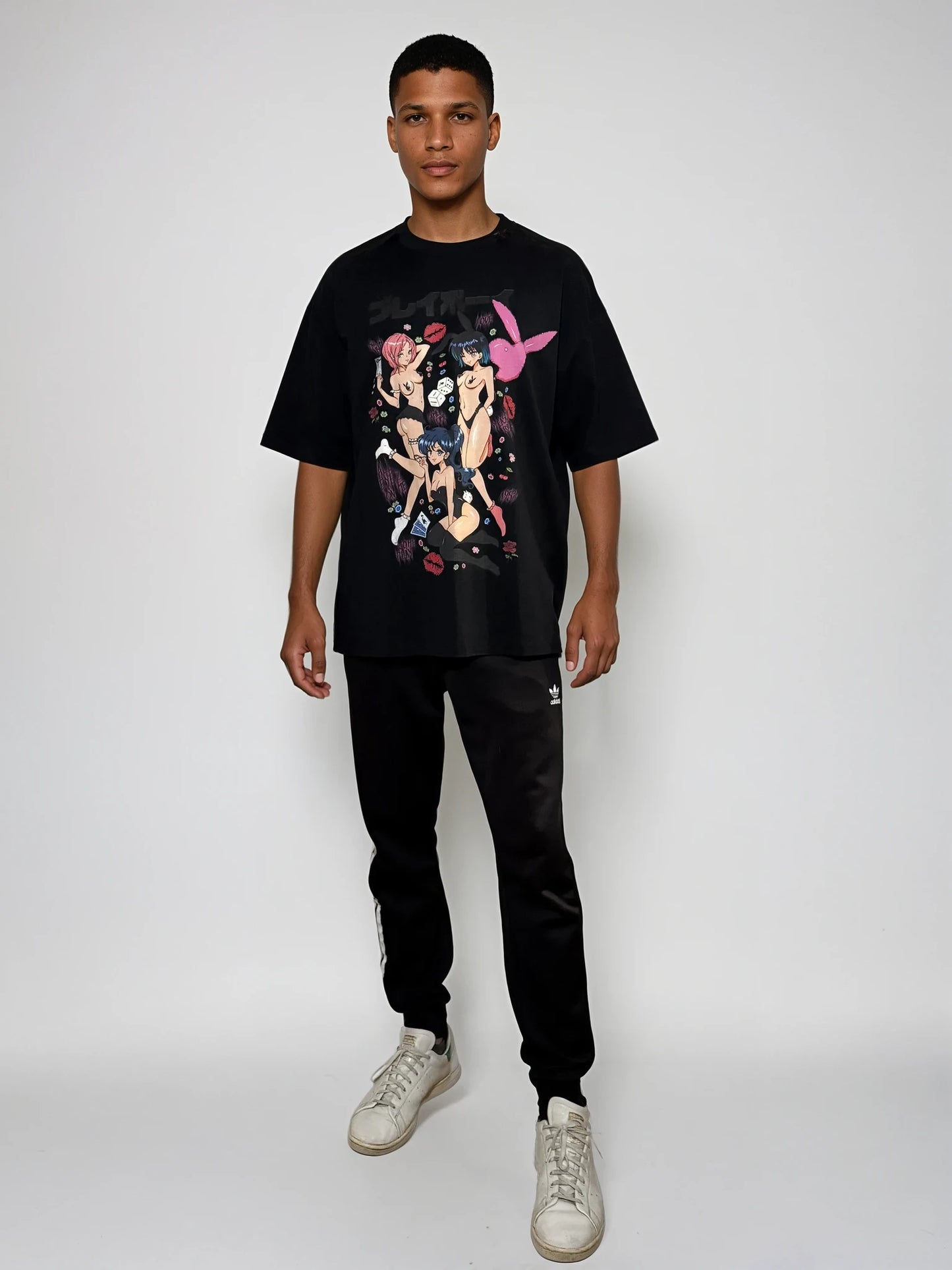 Millionaire Club Cuties Playboy Inspired Oversized Deep Drop Shoulder Tee