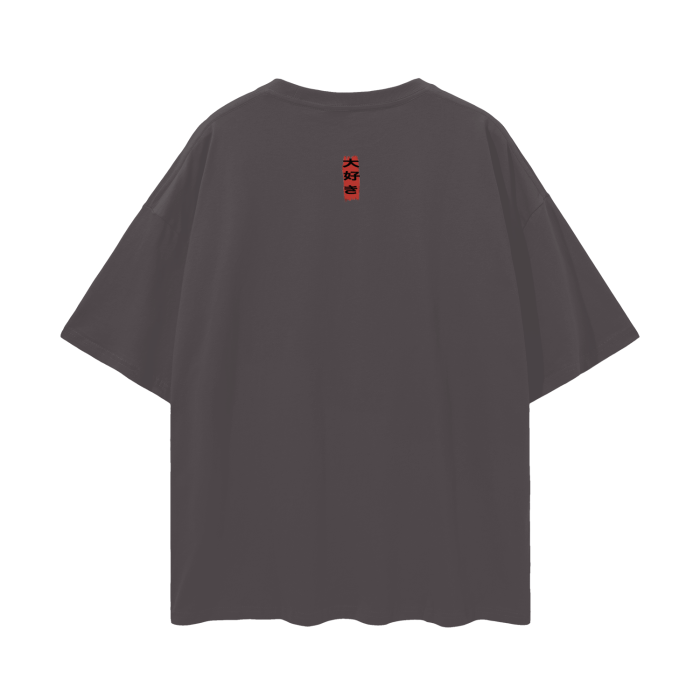 Re:Birth Red Oversized Deep Drop Shoulder Tee