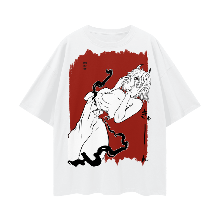 Re:Birth Red Oversize Deep Drop Shoulder Tee